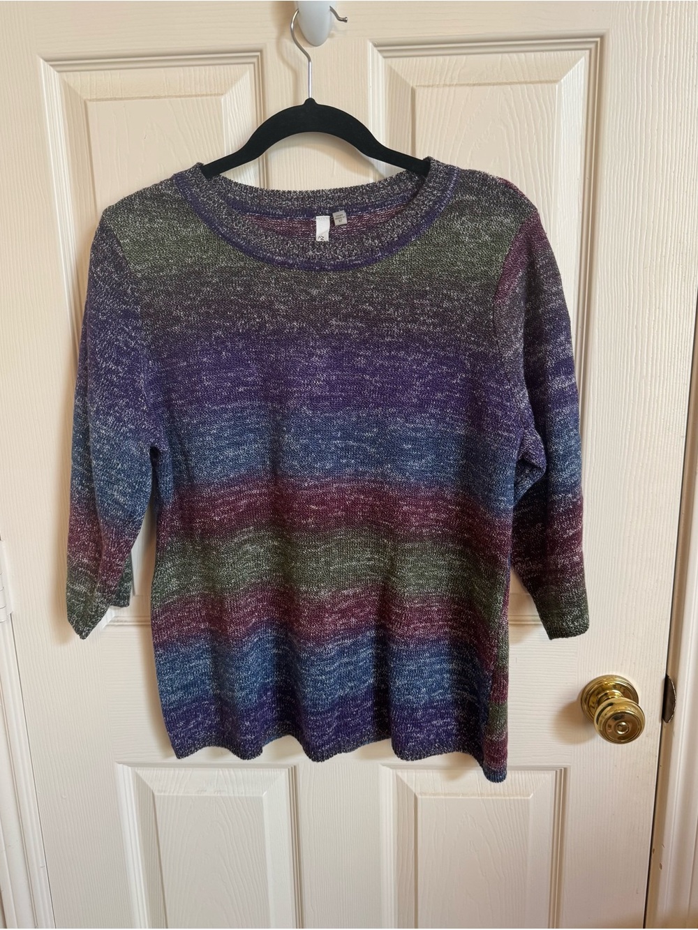 NY Collection Knit Pullover Sweater Multicolor XL
